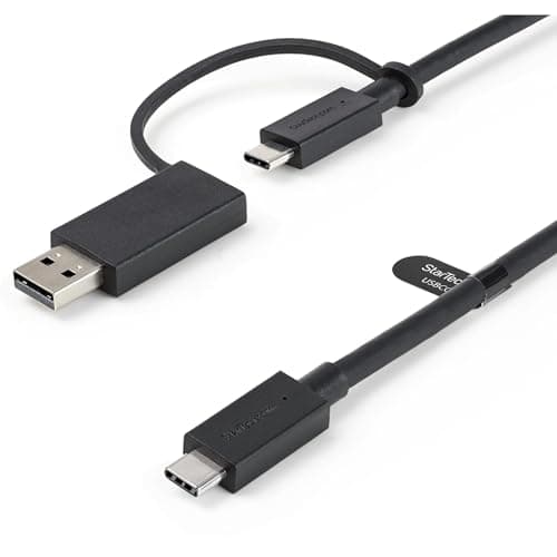 Image of 3ft Hybrid USB-C Cable w/USB-A Adapter, Black