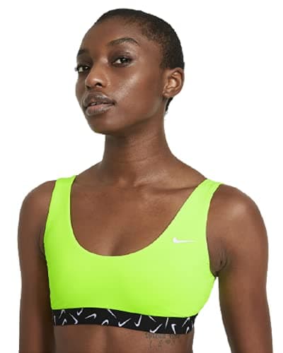 Image of NIKE Women's Scoop Neck Bikini Top, Womens, NESSB363-354, Electric Green, XS