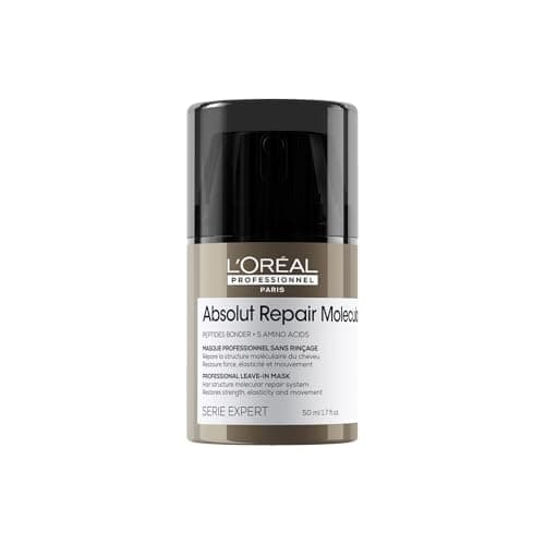 Image of L’Oréal Professionnel Absolut Repair Molecular Leave-In Hair Mask, For Extremely Damaged Hair, Molecular Peptides Bond Repair, Restore Strength & Elasticity, Hair Treatment, 50ml
