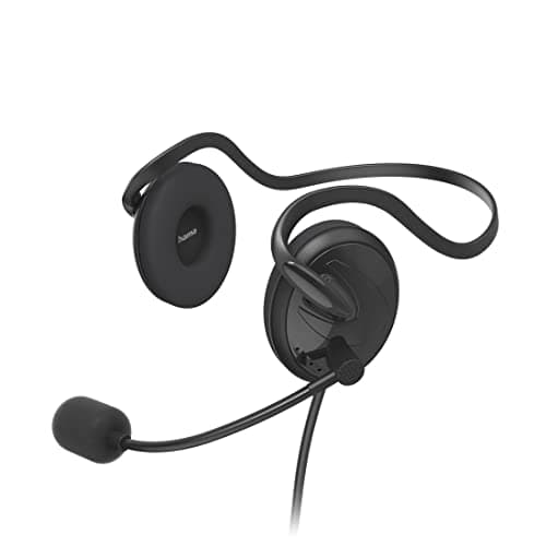 Image of Hama Wired Headset with Microphone - On-Ear PC Headphones, 3.5 mm Jack, Aux, Stereo, Neck Strap, 2 m Audio Cable - Black