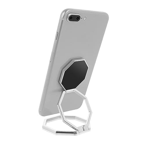 Image of Cobee Cell Phone Ring Holder Finger Kickstand, 360° Rotation Metal Cellphone Back Grip Foldable Cell Phone Stand Adjustable Phone Holder Compatible with Most Smartphones (Silver)