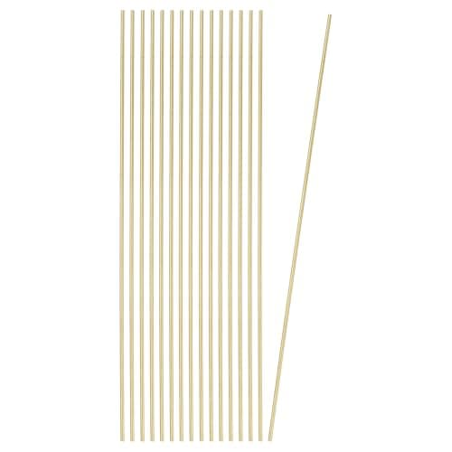 Image of PATIKIL 16 Pcs Round Brass Rods, 1mm Dia. 12cm / 4.72 Inch Length H59 Brass Bar Solid Metal Rods for DIY Crafting Jewelry Plating Repairing Science Class, Brassy