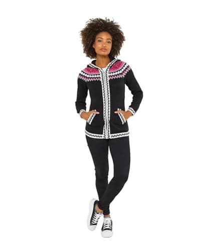 Image of Joe Browns Women's Hooded Fairisle Jumper, Regular, Black, UK 8