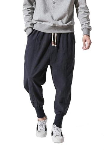 Image of Seidarise Men's Joggers Sweatpants Harem Jogger Pant Long Sports Pants, Navy, X-Large