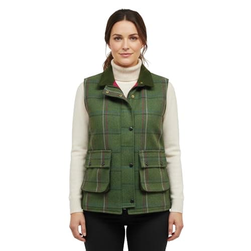 Image of Womens Game Ruby Tweed Gilet Quilted Bodywarmer - Pink