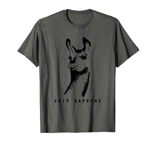 Image of Spit happens Llama T-Shirt Cute Funny Llama Shirt Gift Humor T-Shirt