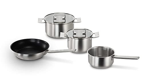 Image of Bosch HEZ9SE040 Hob Accessories, 4-Piece Cookware Set: 3 Pots and 1 Pan, for Electric Hobs and Induction Hobs, Made in Germany