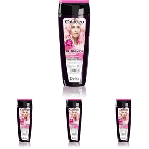 Image of Cameleo - Pink Hair Toner with Rose Water, NO Yellow Shades, Tones, Semi Permanent Hair Dye - Blonde, Grey Hair - Colour & Care - Paraben Free | 200ml, Pack of 4