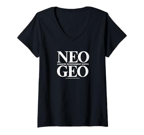 Image of Womens NEOGEO Logo T-shirt V-Neck T-Shirt