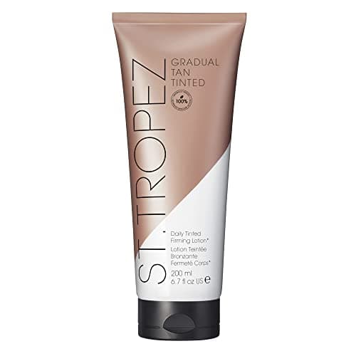 Image of St.Tropez Gradual Tan Tinted Daily Firming Lotion – Hydrating Vegan Self‑Tanning Moisturiser with Hyaluronic Acid, Marine Algae & Antioxidants for a Natural Sunkissed Glow, 200ml