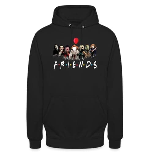 Image of Unibly Friends Horrorfime Halloween Outfit Scary Film Hoodie Pullover, black, M
