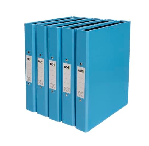 Image of Noti A4 Glossy Laminated 2-Ring Binder Binder, 40mm Spine, 25mm O-Ring Mechanism, Pack of 10, Blue