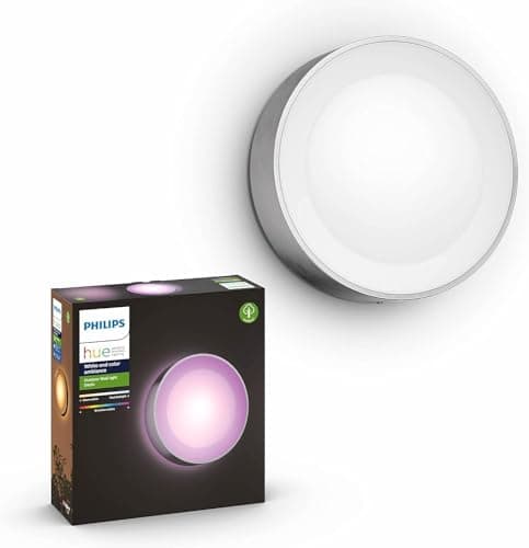Image of Philips Hue Daylo White & Colour Ambiance Smart LED Outdoor Wall Lighting, for Home Garden, Patio. [INOX] Works with Alexa, Google Assistant and Apple Homekit