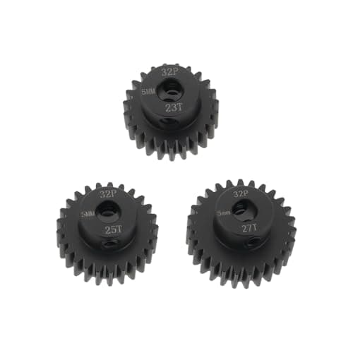 Image of SG Store 3Pcs RC Pinion Gear 32P 5mm Mod 0.8 Pinion Gear Set 23T 25T 27T 40CRO Chrome Steel Pinion Motor Gear Suitable for 32 Pitch RC Car Truck Spur Gear