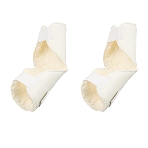 Image of Fukaisu 2pcs Elbow Protectors, Soft Elbows Pads Sheepskin Wraps Brace Pressure Protection Support Sports Recovery Hand Body Essentials Accessories for Seniors Adults Women Men Elderly (Beige)