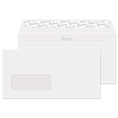 Image of Blake Premium Business DL 110 x 220 mm 120 gsm Peel and Seal Window Wallet Envelopes (31265) Ice White Wove - Pack of 50