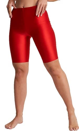 Image of Undercover Lingerie Ladies Shiny Lycra Cycling Shorts Red S/M