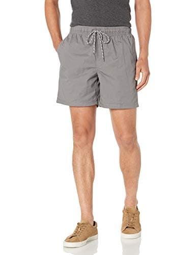 Image of Amazon Essentials Men's 5" (15cm) Inseam Drawstring Shorts, Grey, S