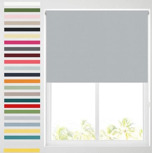 Image of Barnes Blinds - Blackout Roller Blinds for Windows, Custom Cut to Size - Black Out Thermal Fabric Durable Fittings Easy Fit - Roller Blind (Silver 153cm)