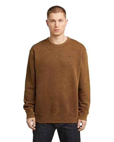 Image of G-STAR Men's Washed R Sw Sweater, Brown (Potting Soil Smokey Gd D27082-d575-h591), XXL