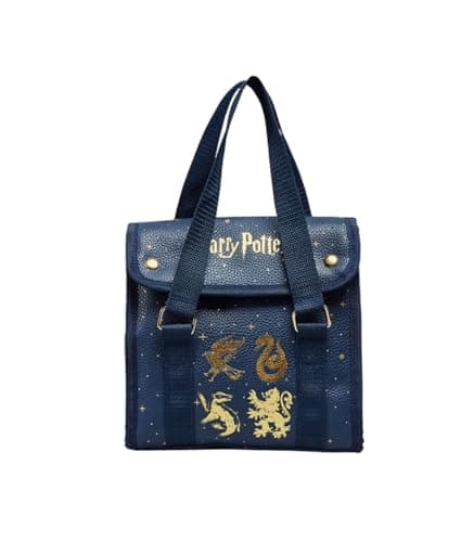 Image of William Lamb Harry Potter Lunch Bag Insulated PU Leather Lunch Cooler Bag for School & Work, Hogwarts Design, Perfect for Kids & Adults