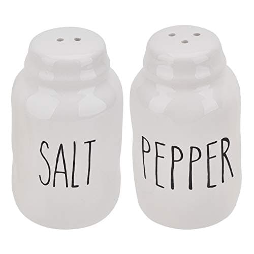 Image of Farmhouse Style Ceramic Salt and Pepper Shaker Set White