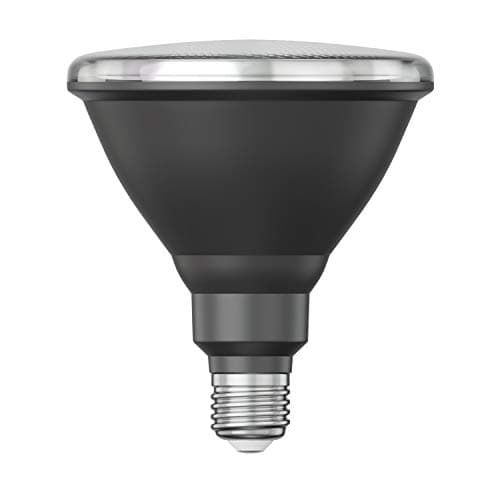 Image of ledscom.de E27 LED Bulb, PAR38 Short Neck, Warm White (2700 K), 15.9 W, 1279lm, 43°, Reflector Mirror (Silver)