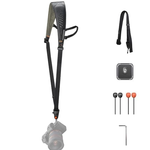 Image of PGYTECH Camera Strap Pro, Quick Release Heavy Duty Camera Shoulder Strap With Detachable Underarm Strap, Professional Camera Harness, Leather Ergonomic Shoulder Pad for DSLR/Mirrorless Cameras, Black