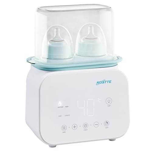 Image of KOSTTE Baby Bottle Warmer, Double Baby Food Warmer with Accurate Temperature Control, Fast Baby Food Heater & Bottle Warmer, Electric Warmer for Breastmilk or Formula, Baby Food Maker, White