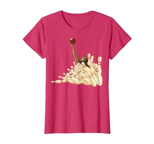 Image of The Big Lebowski Bowling Pins Portrait T-Shirt, Women, Red Heather, X-Large