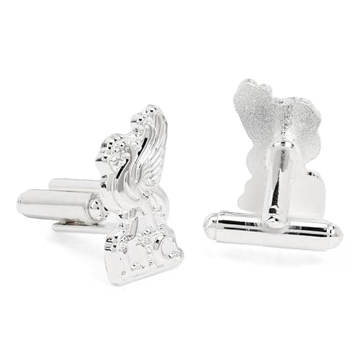 Image of Officially Licensed Liverpool FC Official Silver Plated Liverbird Crest Cufflinks in Presentation Gift Box