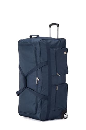 Image of ATX Luggage 36" Extra Large Wheeled Duffle Bag Lightweight Rolling Wheels Suitcase Extra Durable Holdall for Sports Travel and Cargo | Navy