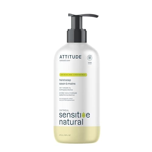 Image of ATTITUDE Hand Soap for Sensitive Skin with Oat and Argan Oil, EWG Verified, Dermatologically Tested, Vegan, 473 mL