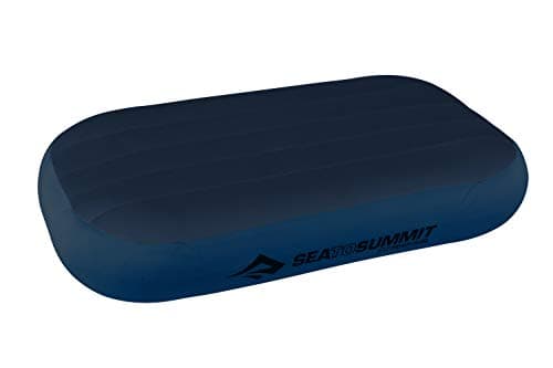 Image of Sea to Summit - Aeros Premium Deluxe Pillow XL - Full-Size Inflatable Travel Pillow - Soft Brushed Fabric - Lock System - Ultra-Sil Zippered Pouch - For Camping - 56 x 36 x 14cm - Navy Blue - 195g