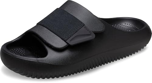 Image of Crocs Unisex Mellow Luxe Recovery Slide, Black, 3 UK Men / 4 UK Women