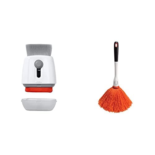 Image of OXO 12246100 Good Grips Sweep & Swipe Laptop Cleaner, White and Good Grips Microfibre Delicate Duster