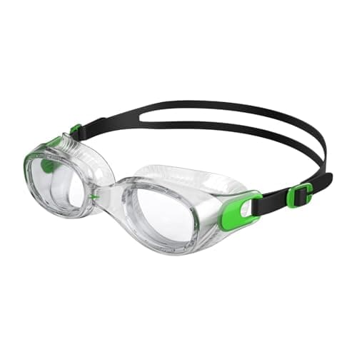 Image of Speedo Unisex-Adult Futura Classic Swimming Goggles | Anti-fog | Anti-leak Goggles, Fluro Green/Clear, One Size