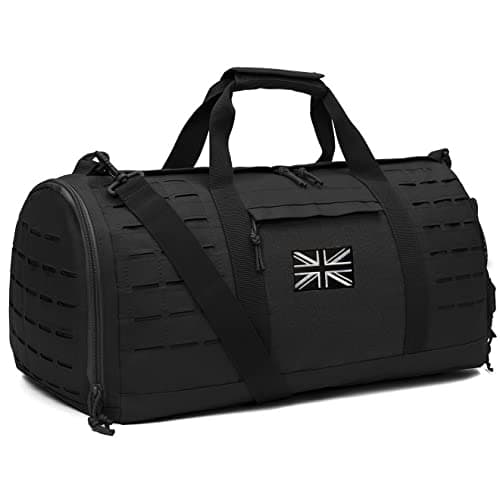 Image of QT&QY 40L Military Tactical Duffle Bag for Men Sport Gym Fitness Tote Travel Training Workout with Shoe Compartment Football Weekender