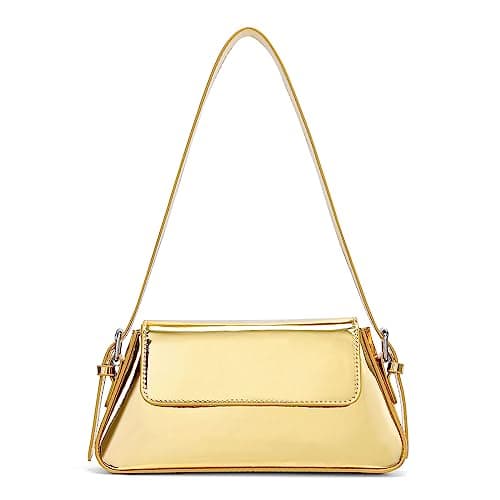Image of DKIIL NOIYB Silver Purse Evening Bag for Women Y2K Silver Clutch Bag Gold Handbag Small Leather Shoulder Purse for Wedding Party
