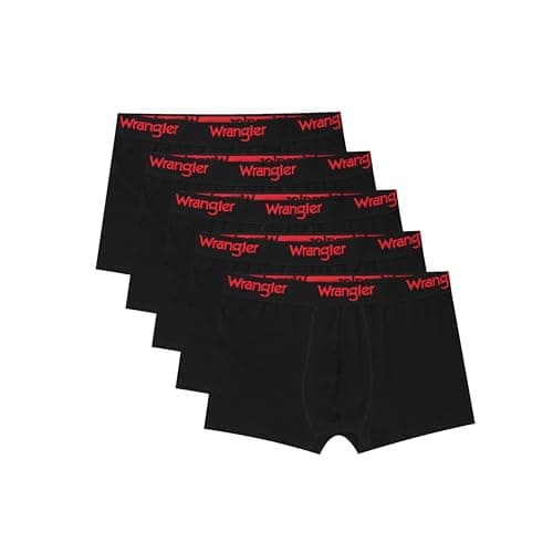 Image of Wrangler Mens Trunks Black 5 Pack Large