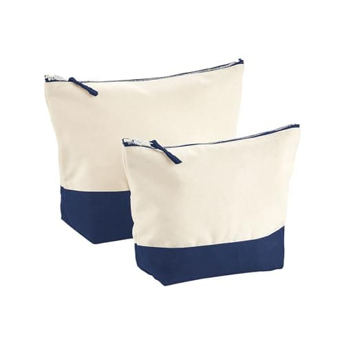 Image of Westford Mill W544 Dipped Base Canvas Accessory Bag - Natural/Navy - M