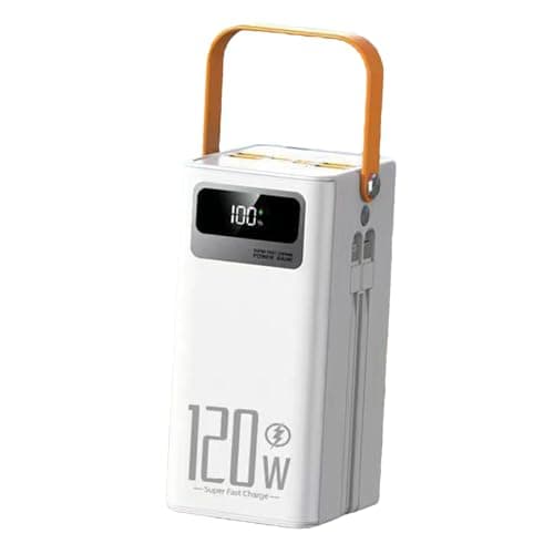 Image of Solar Powers Bank 50000mah - 120w Portable Charger Fast Charging Powers Bank With Built-in Cables, Outdoor Solar Survival Charger, For Camping, Hiking, Travel,Backpack Gear, For Smart Devices