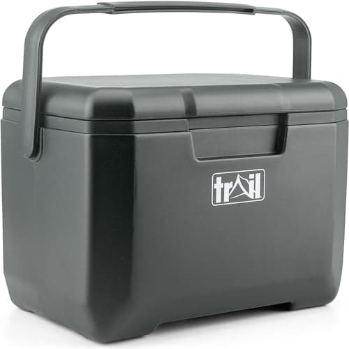 Image of Trail 5L Cool Box with Ice Freezer Block, Insulated Hard Cooler for Hot Cold Food Drink, Picnic Lunch Camping, Food Safe BPA Free, Holds 6 x 330ml / 8 x 300ml Cans, 12hr Cooling (20cm x 27.5cm x 19cm)