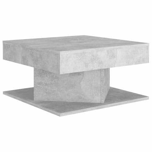Image of vidaXL Concrete Grey Engineered Wood Coffee Table – Modern Square Design Indoor Furniture for Living Room, Assembly Required