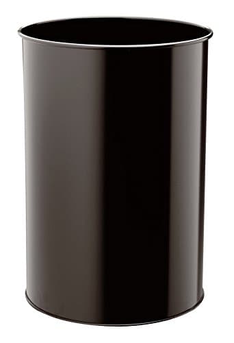 Image of Durable Metal Round Waste Bin Black 30 Litre Capacity, Made of Steel With Scratch Resistant Coating, Waste Basket for Offices, Schools, Home, etc.