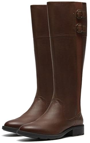 Image of Clarks Women's Adalynn Hope Knee High Boot, British Tan Leather, 6 UK