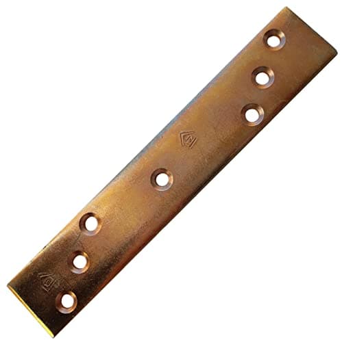 Image of Flat Connecting Joining Plate Mending Galvanised Heavy Duty 4mm Thick 8 Inch Long Metal Steel Sheet Size 8" x 1.4 "x 0.16" (200 x 35 x 4mm)