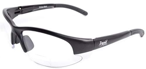 Image of Rapid Eyewear TRANSPARENT READING BIFOCAL + 2.0 SAFETY GLASSES for Men & Women. Clear Lens with Magnifying Reader Segments for Industry, DIY, Lab & Sports inc. Cycling and Shooting. UV400 Protected