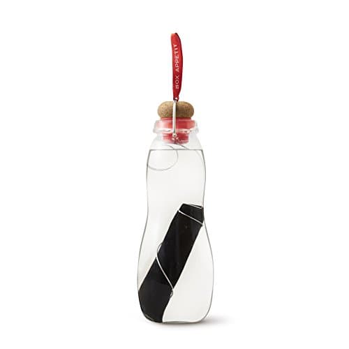 Image of BLACK+BLUM Eau Good Glass Water Bottle with Charcoal Filter | Filter Water Using Traditional Japanese Binchotan Charcoal, Supercharge Your Hydration, Leak Proof BPA Free Bottle, Red, 650ml