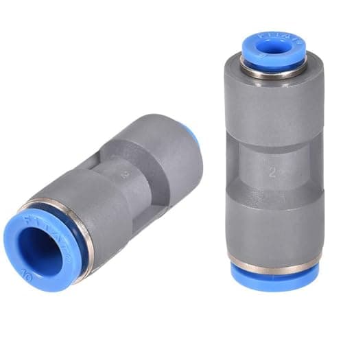 Image of TOP-VIGOR 2Pcs 10mm to 6mm Push Fit Pneumatic Reducer Fittings, Straight Union Quick Connect Air Line Tube Connectors for Compressor and Vacuum Systems